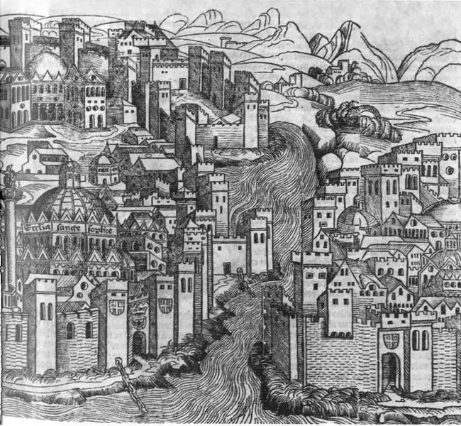 Константинополь Гравюра Всемирной хроники Гартмана Шеделя 1493 - фото 10