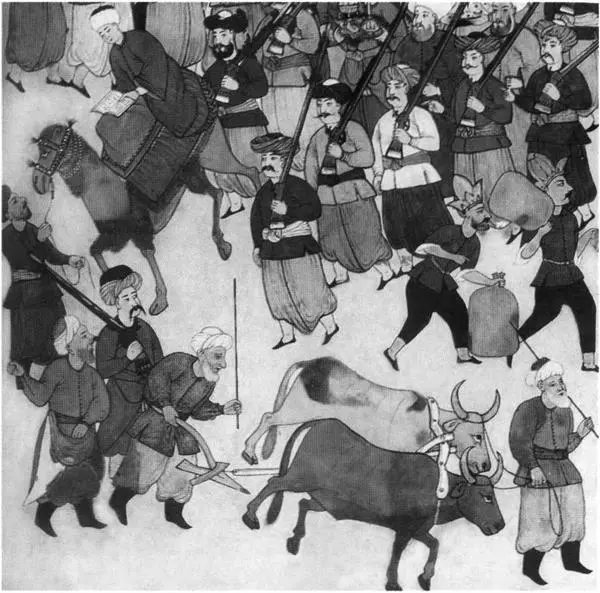 Пахота и сев под охраной турецкой армии Турецкий рисунок 1720х гг - фото 45