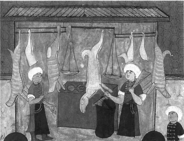 Мясники за разделом бараньих туш Турецкий рисунок XVI в Оптовые торговцы - фото 53