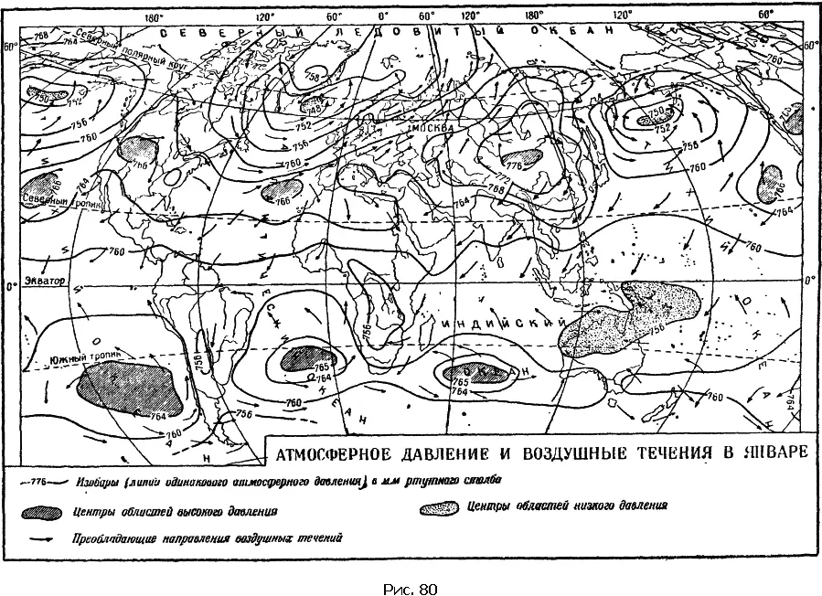 С распределением атмосферного давления связаны направления и сила ветра - фото 200