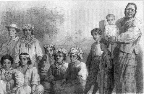 Канаки Таити и Оау Хижина была полна народу между красивыми лицами канаков - фото 16