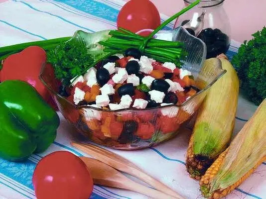 Продукты 1 желтый и 1 зеленый болгарский перец 1 помидор 50 г маслин 75 - фото 10