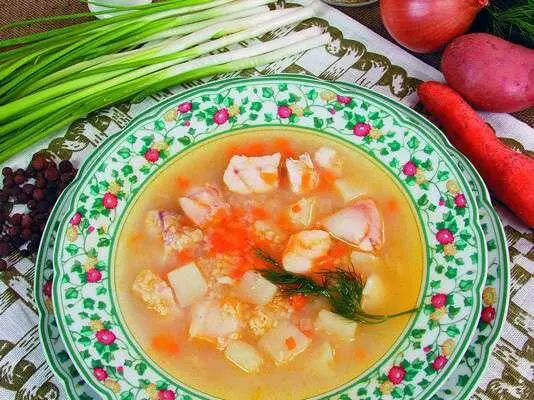 Продукты 300 г осетрины 300 г судака 1 окунь среднего размера 2 клубня - фото 133