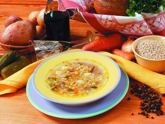 Продукты 250 г говядины 2 соленых огурца 2 клубня картофеля 75 г - фото 145