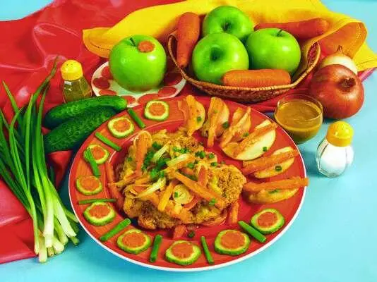Продукты 200 г свиной вырезки 2 моркови 2 яблока 1 ст ложка готовой - фото 221