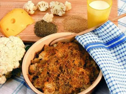 Продукты 300 г цветной капусты 150 г сыра твердых сортов 100 мл молока - фото 235