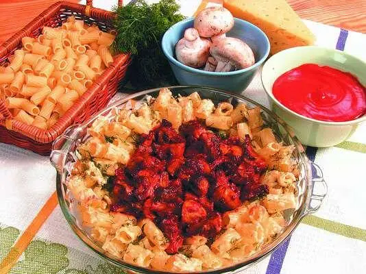 Продукты 250 г макаронных изделий 150 г свежих шампиньонов 100 г сыра - фото 249