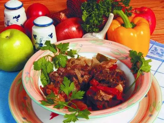 Продукты 400 г филе баранины 2 болгарских перца зеленого и желтого цветов - фото 281