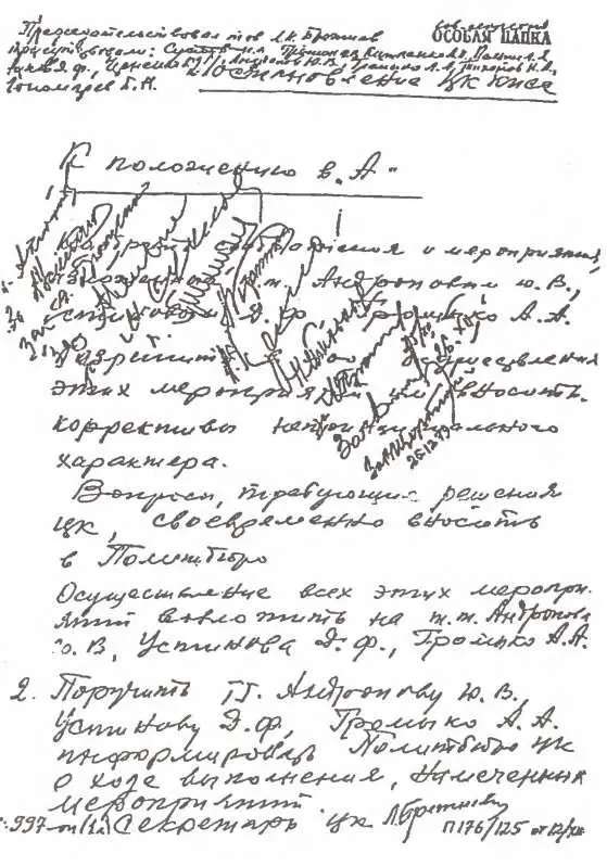 Фотокопия постановления о вводе советских войск в Афганистан принято членами - фото 21