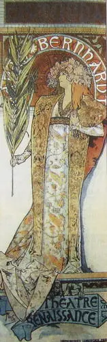 А М МУХА Жисмонда Сара Бернар Театр Ренессанс Афиша 1894 La Plume - фото 151