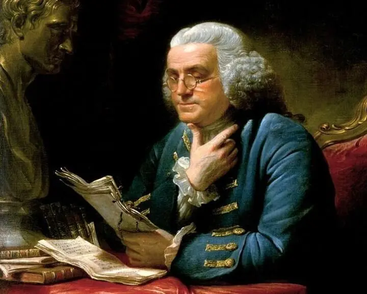 Франклин запечатлён художником с книгой Написал он это кстати задолго до - фото 19