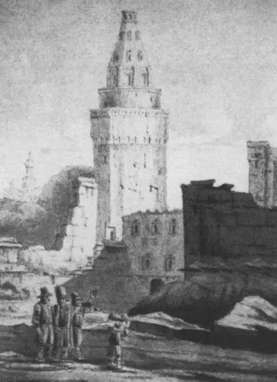 Вид Собакиной башни и здания приказа после пожара и взрыва в 1812 году Ж М - фото 55
