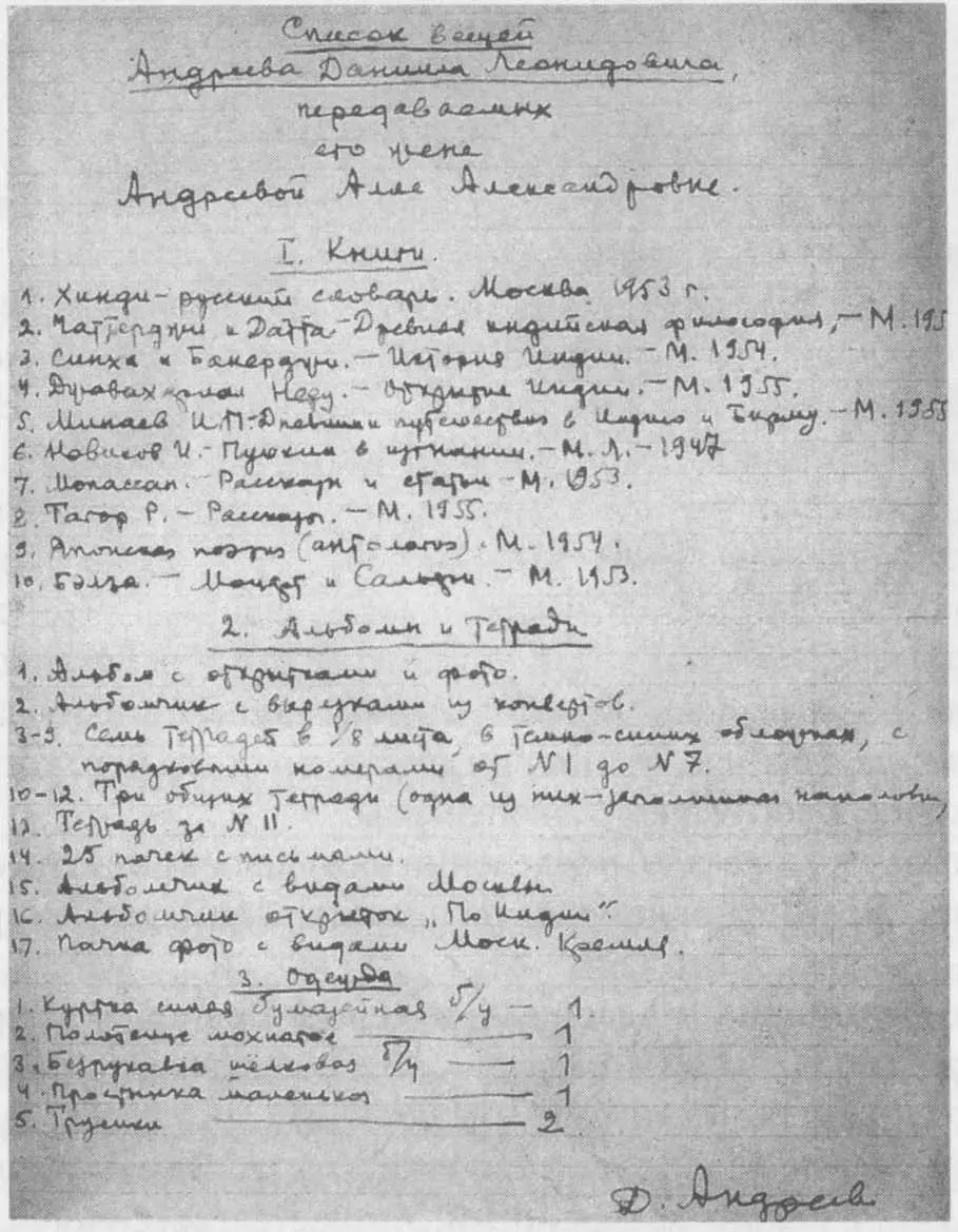 Список вещей Андреева Даниила Леонидовича передаваемых его жене Андреевой - фото 84
