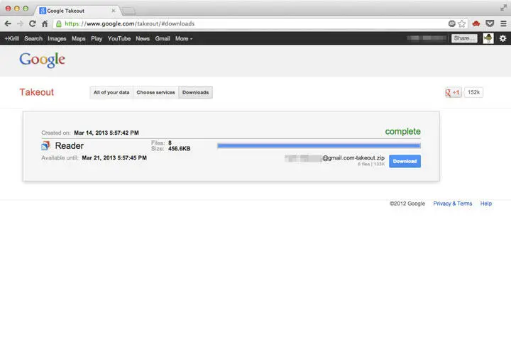 Архив формата ZIP с информацией Google Reader содержит несколько файлов с - фото 81