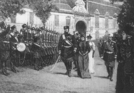 Развод караула в Петергофе Ксилография 1890е гг Выезд императора - фото 62