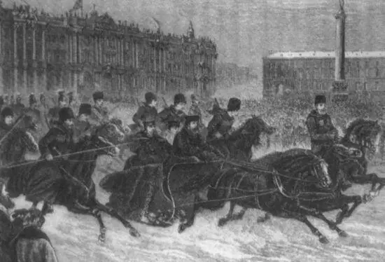 Выезд императора Александра III из Зимнего дворца Ксилография 1880е гг - фото 63