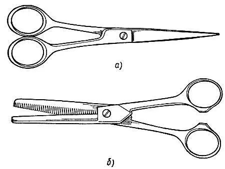 Рис 7 Виды ножниц а парикмахерские б зубчатые Ножницы состоят из трех - фото 8