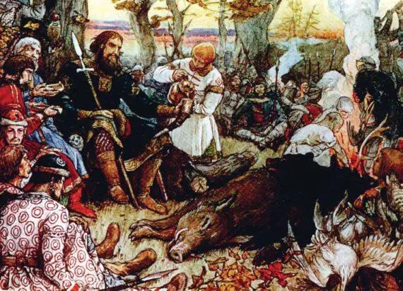Отдых Великого князя Владимира Мономаха после охоты в м Васнецов После - фото 119