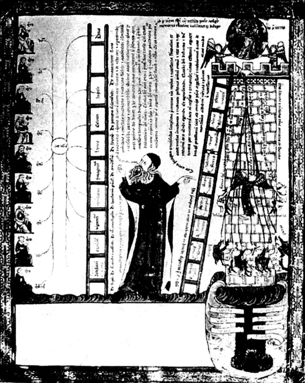Раймунд Луллий и лестница его Искусства Миниатюра XIV века Карлсруэ - фото 32
