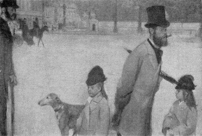 Дега Площадь Конкорд в Париже Портрет виконта Лепика и его дочерей 1873 - фото 61