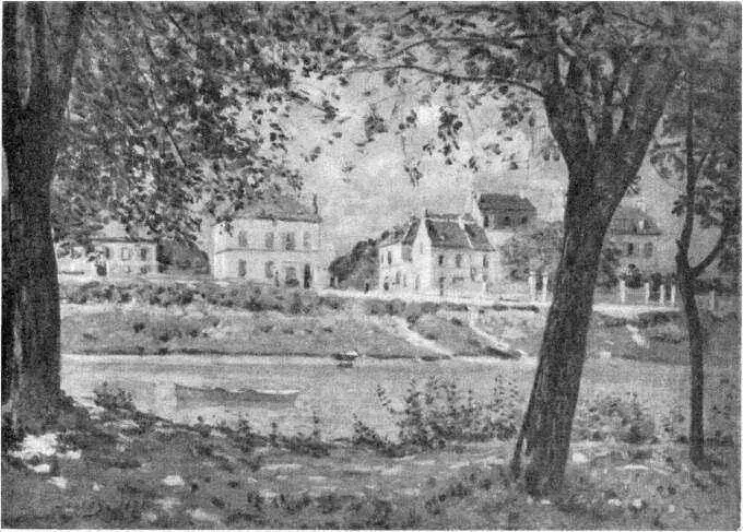 Сислей Деревня на берегу Сены 1872 г Эрмитаж Ленинград Ренуар Ложа 1874 - фото 67