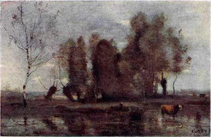 Коро Пейзаж с коровой Эрмитаж Ленинград Курбе Хижина в горах Музей - фото 138