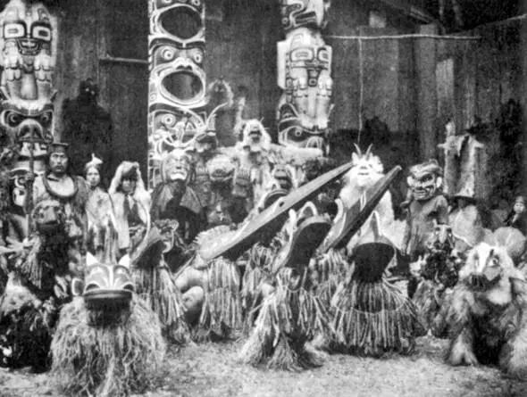 Индейцы СевероЗападного побережья церемония в ритуальных костюмах - фото 4