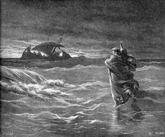 26 И ученики увидев Его идущего по морю встревожились и говорили это - фото 13