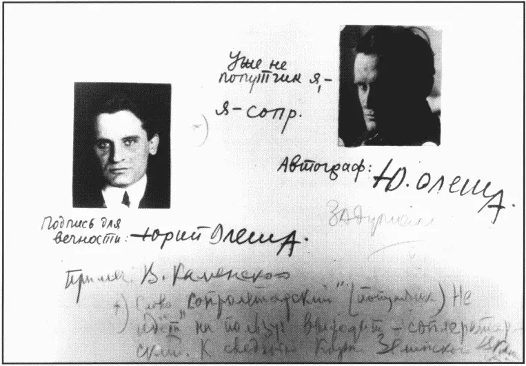 Этот документ с двумя фотографиями Олеши был получен в ЦГАЛИ Он красноречиво - фото 15