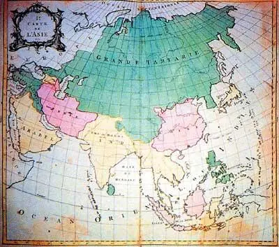 Карта 1754 года Ie Carte de lʼAsie из Атласа 1755 года Чрез всю Россию идет - фото 56