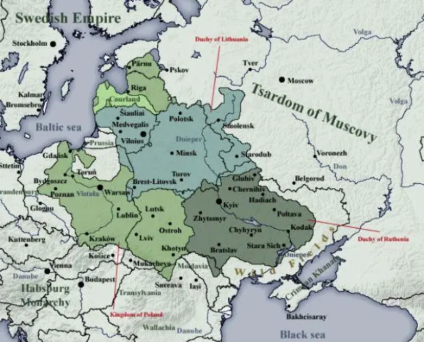 Границы Польши и Великих княжеств Литовского и Русского по Гадячскому договору - фото 1