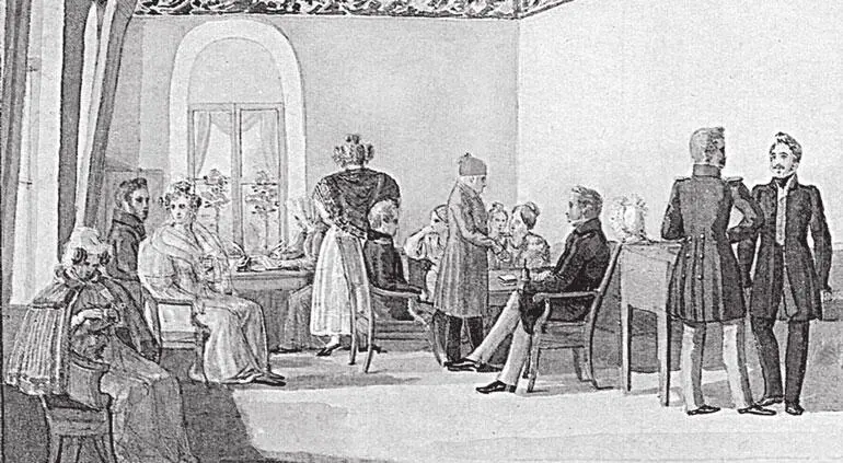 Гостиная в доме Олениных в Приютине Ф Г Солнцев 1834 г Род Олениных по - фото 22