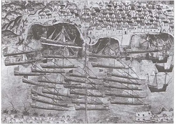 Флот Барбароссы в Тулоне Гравюра XVI в Атака на Тунис в 1535 г Гравюра Ф - фото 2