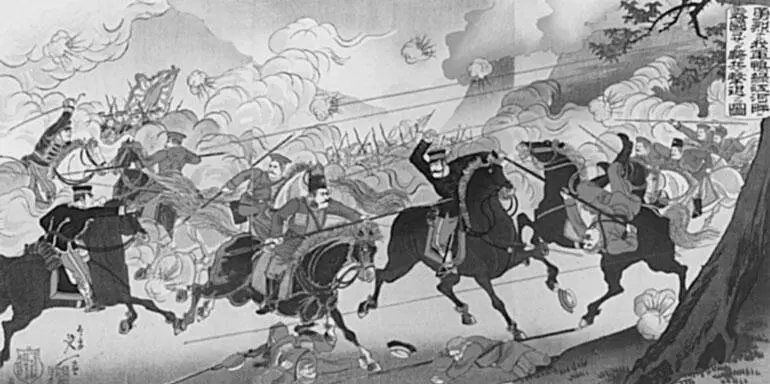 Ватанабэ Нобукадзу Сражение с казаками у реки Ялу 1904 г На этой гравюре - фото 211