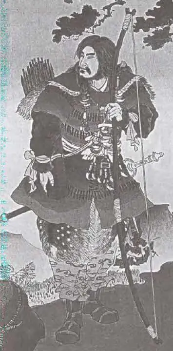 Император Дзимму Тэнно Фрагмент гравюры Адаши Гинко Минамото Ёритомо - фото 2