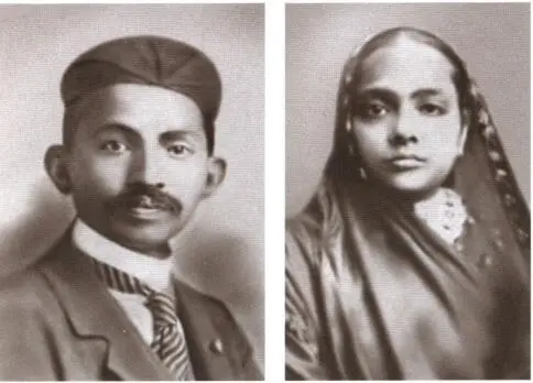 Супруги Мохандас и Кастурбай Ганди 1902 г Мохандас прибывший в Англию - фото 7