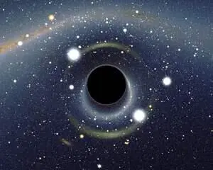 Модель чёрной дыры в центре наложенная на изображение Большого Магелланова - фото 214