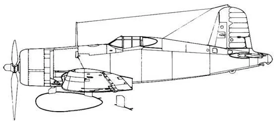F4U1 с 674 л баком F4U1A с 1000фунтовой 454 кг бомбой Пилон Brewster - фото 109