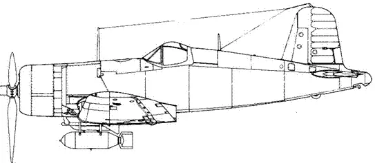 F4U1A с 1000фунтовой 454 кг бомбой Пилон Brewster Rack F4U1M - фото 110