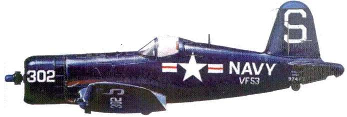 F4U4B из VF53 авианосец Эссекс прибрежная зона Кореи февраль 1952 г - фото 245