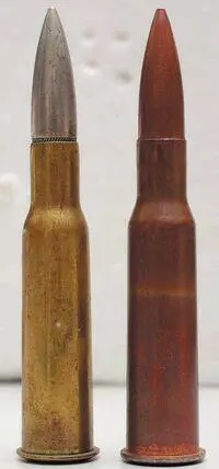 762мм патрон обр 1908 года слева и 762мм патрон обр 190830 гг с - фото 2