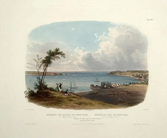 Вид на пролив Нэрроуз со стороны СтатенАйленда в 1832 году двадцатью годами - фото 4