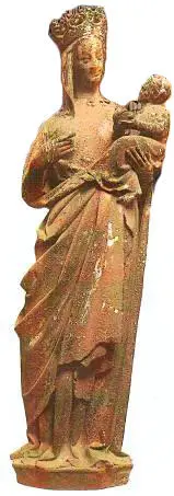 Золотая Богоматерь скульптура с южного портала Амьенского собора камень - фото 69