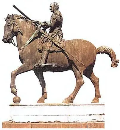 Памятник кондотьеру Эразмо де Нарни Гаттамелата бронза середина XV в - фото 71