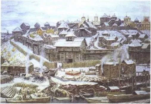 АП Васнецов Московский Кремль при Иване Калите 1921 год Фото репродукции - фото 156