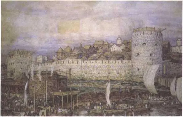 АП Васнецов Москва при Дмитрии Донском 1905 год Фото репродукции М И - фото 157