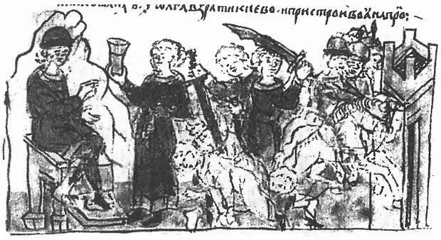 Третья месть Ольги избиение древлян на тризне по Игорю древнерусская - фото 24