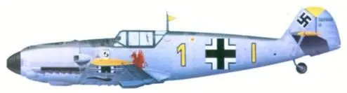 Bf 109Е4 комэска 9 JG 26 оберлейтенанта Герхарда Чопеля август 1940 Bf - фото 46