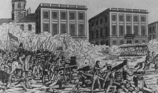 Восстание лионских ткачей в апреле 1834 г С эстампа того времени Первая - фото 44