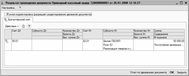 Рис 47Результат проведения приходного кассового ордера На данном рисунке - фото 127